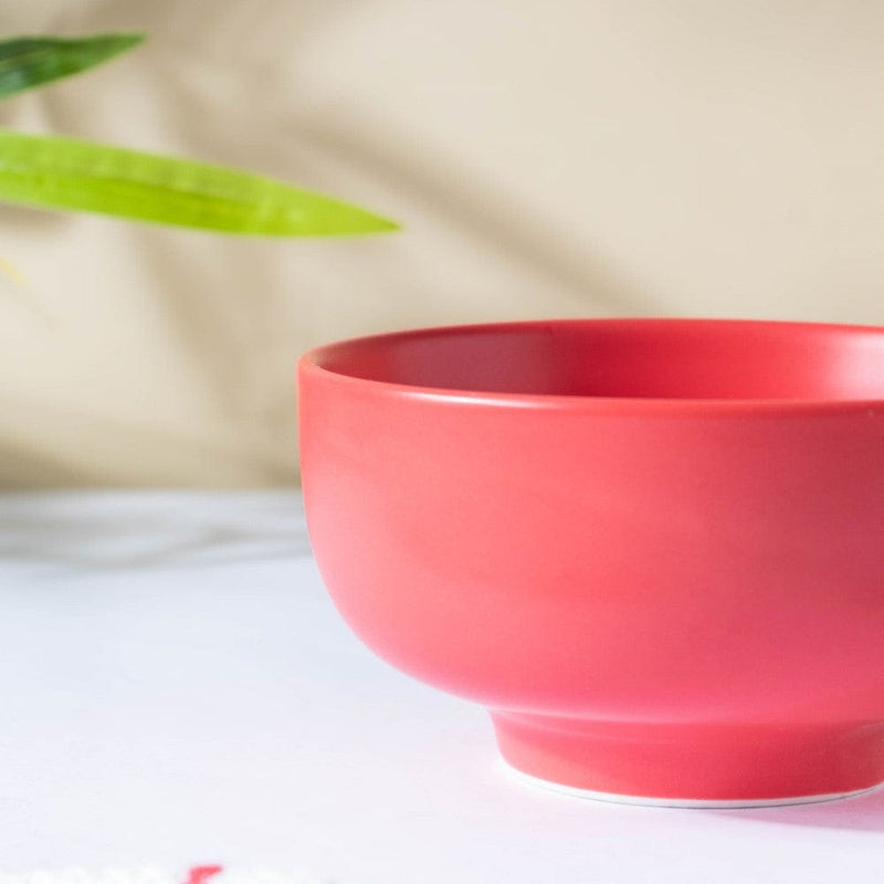 Miso Smooth Ceramic Snack Bowl Red 200 ml - Bowl,ceramic bowl, snack bowls, curry bowl, popcorn bowls | Bowls for dining table & home decor