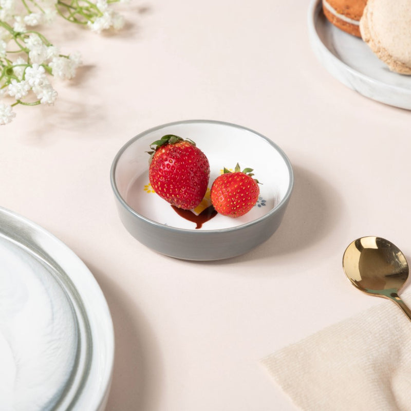 Bloom Dessert Plate Grey - Serving plate, small plate, snacks plates | Plates for dining table & home decor