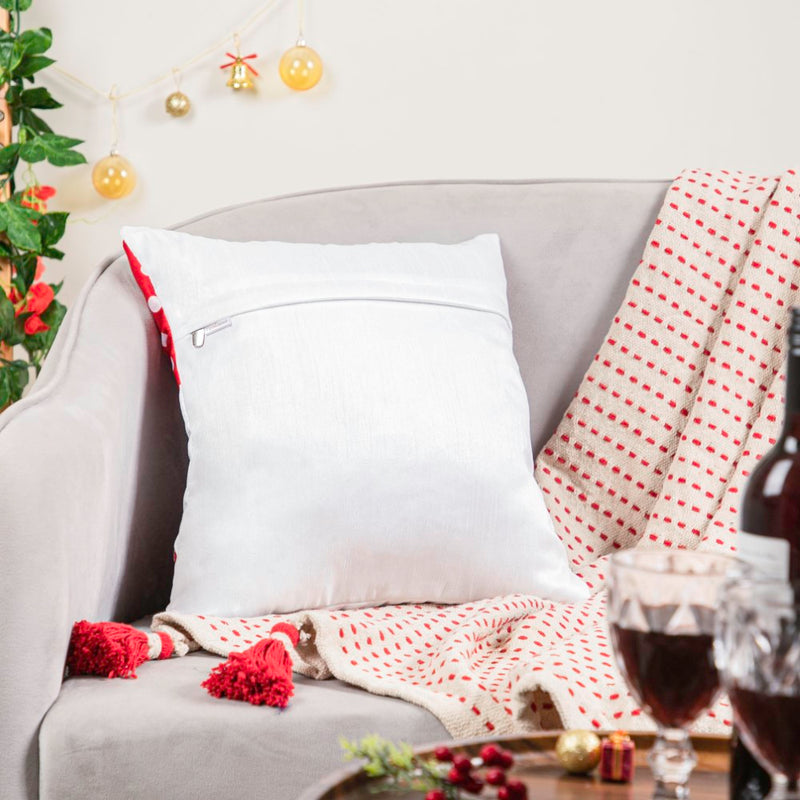 Christmas Snowman Velvet Cushion Cover 16 Inch X 16 Inch