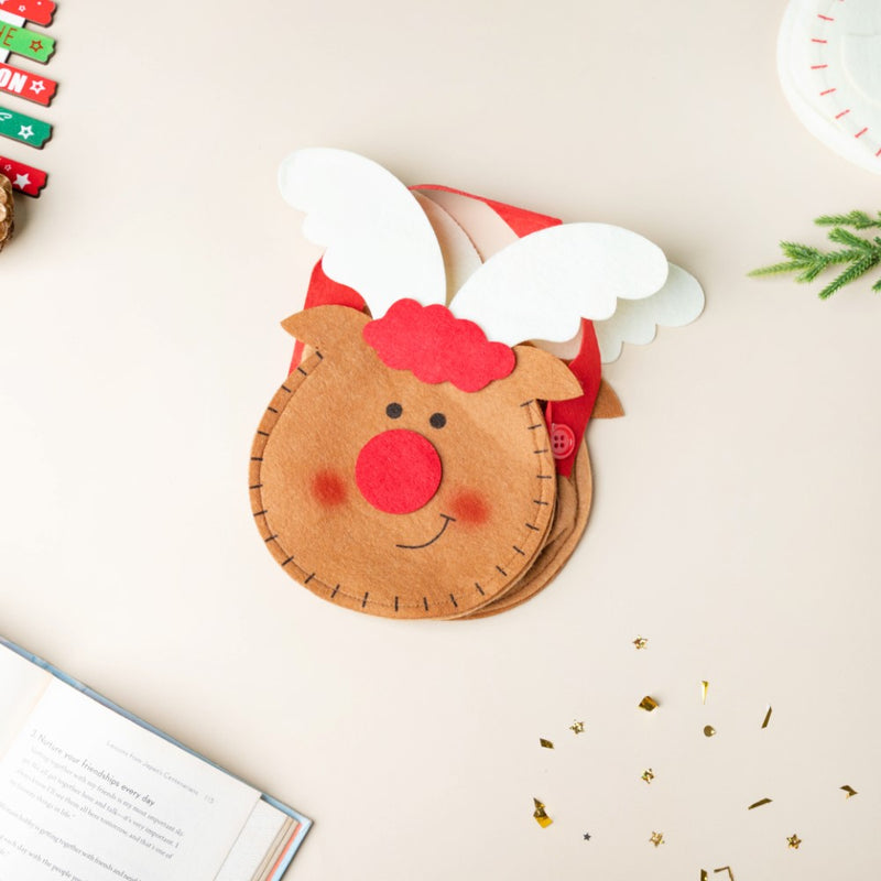 Christmas Reindeer Quirky Gift Bag Brown