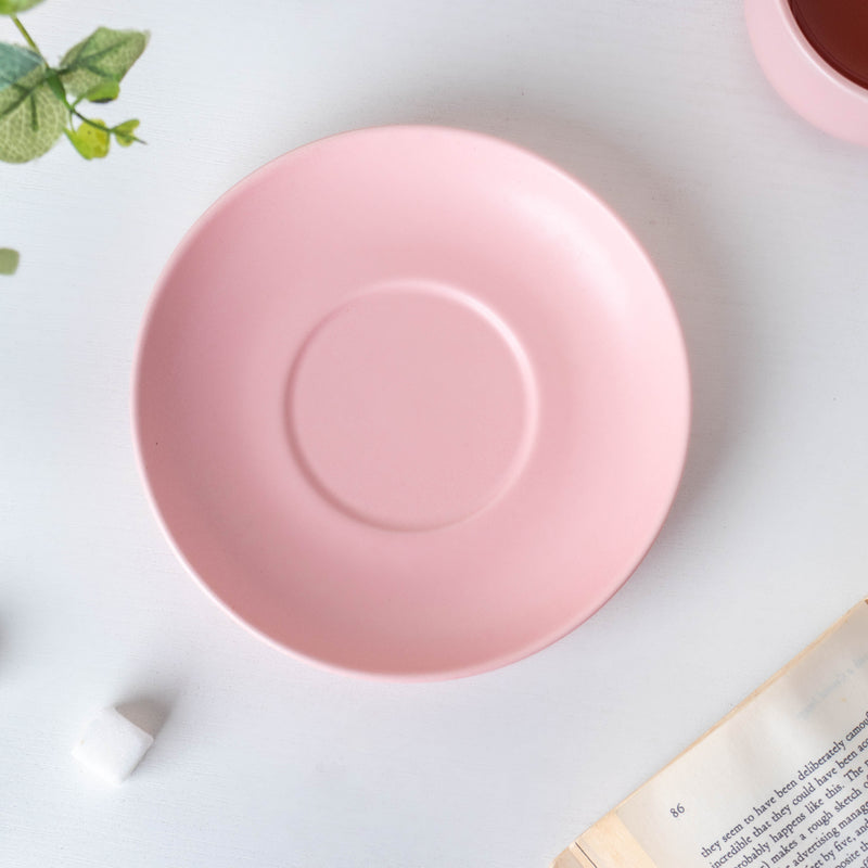Riona Ceramic Cup And Saucer Set Pink- Tea cup, coffee cup, cup for tea | Cups and Mugs for Office Table & Home Decoration