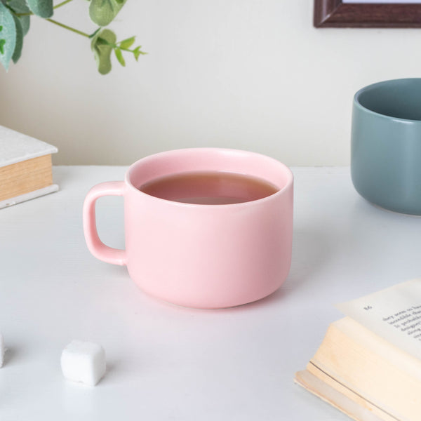 Riona Ceramic Cup And Saucer Set Pink- Tea cup, coffee cup, cup for tea | Cups and Mugs for Office Table & Home Decoration