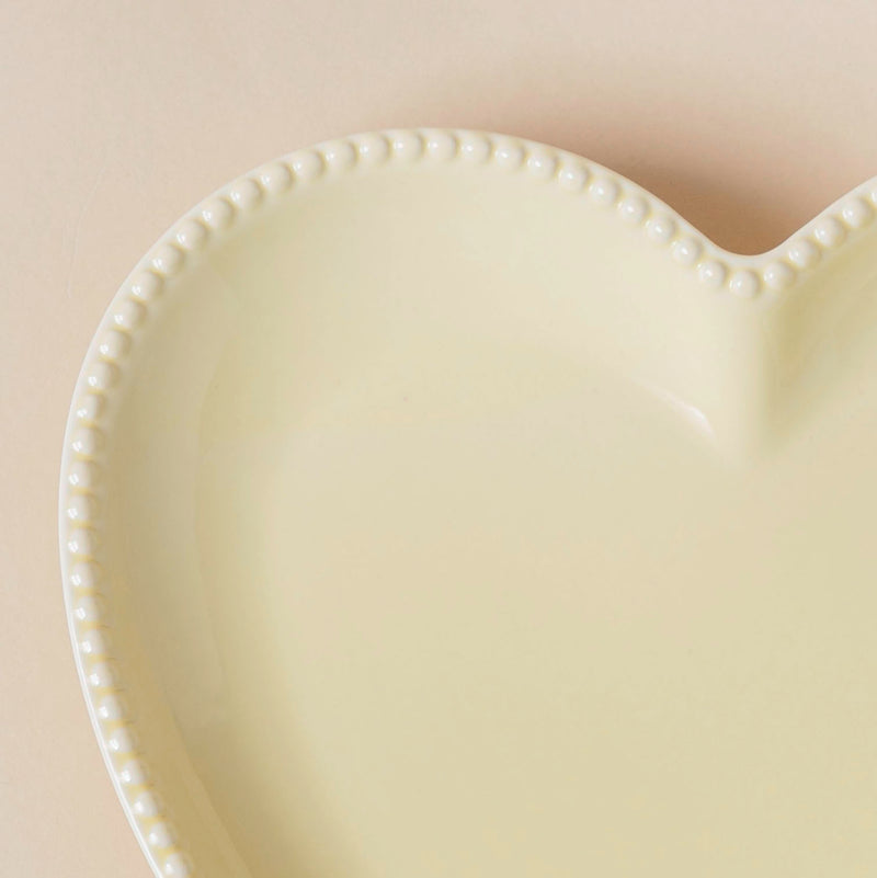 Heart Snack Plate Pastel Yellow - Serving plate, snack plate, dessert plate | Plates for dining & home decor