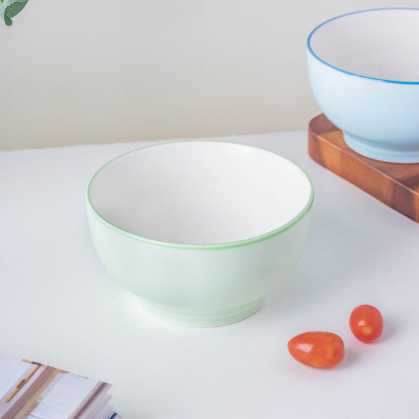 Riona Ceramic Side Bowl Mint Green 300 ml - Bowl,ceramic bowl, snack bowls, curry bowl, popcorn bowls | Bowls for dining table & home decor