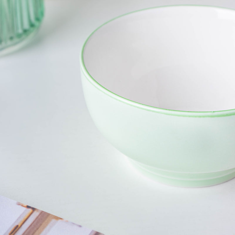 Riona Ceramic Side Bowl Mint Green 300 ml - Bowl,ceramic bowl, snack bowls, curry bowl, popcorn bowls | Bowls for dining table & home decor