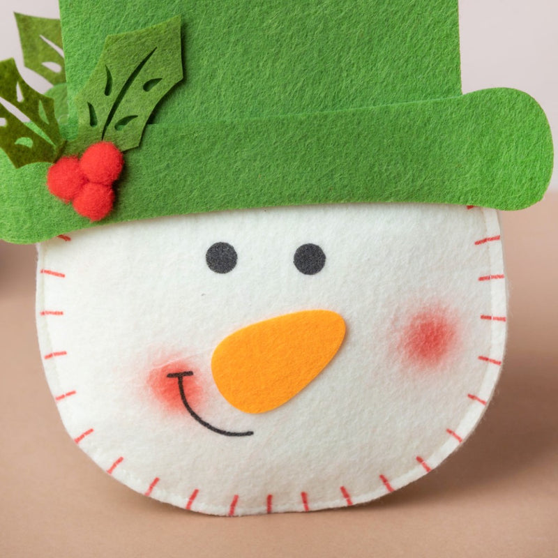 Green Hat Snowman Christmas Quirky Tote Bag