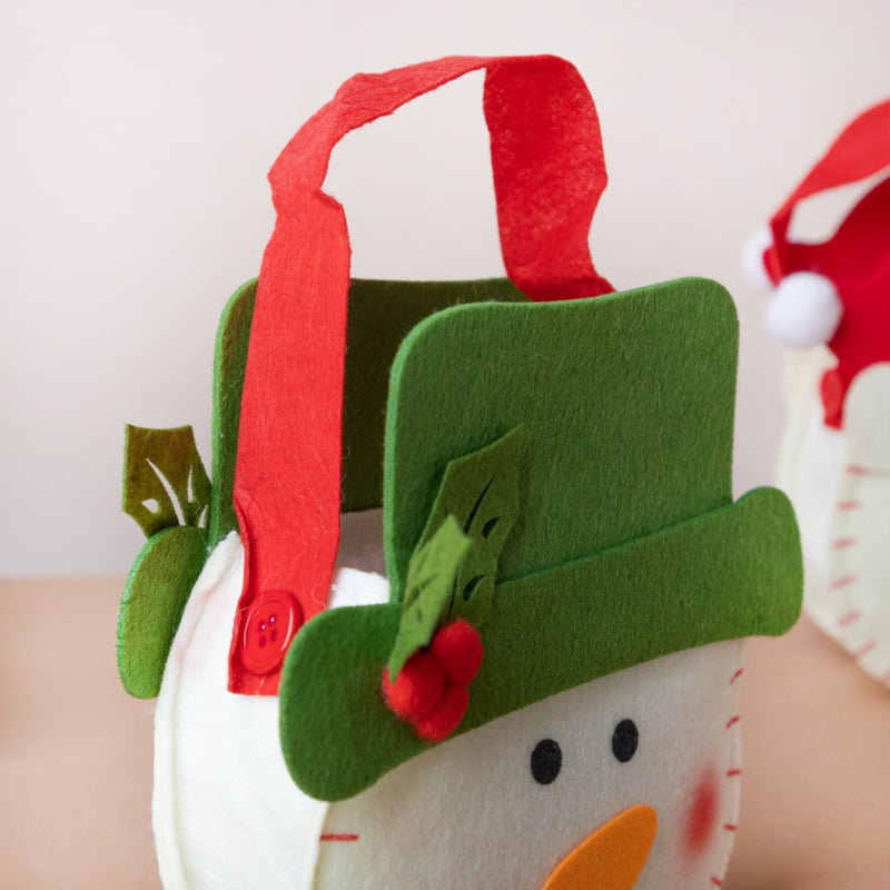Green Hat Snowman Christmas Quirky Tote Bag