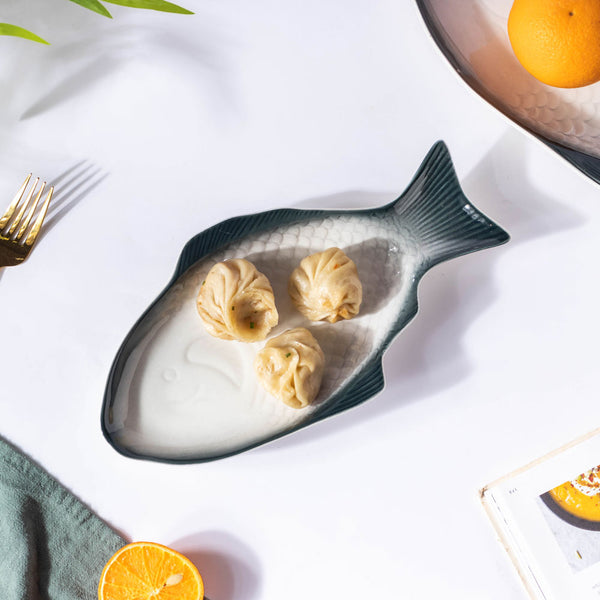 Ombre Fish Ceramic Platter Small - Ceramic platter, serving platter, fruit platter | Plates for dining table & home decor