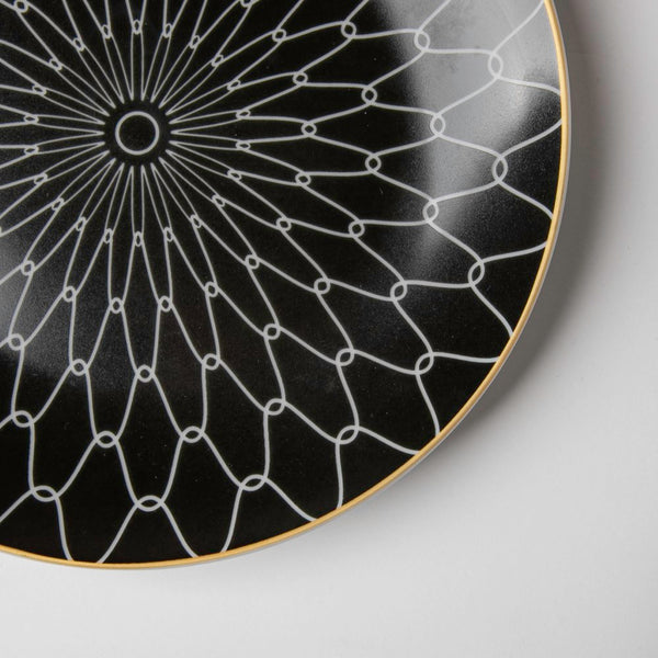 Trellis Gloss Ceramic Plate For Snacks Black 8 Inch - Serving plate, snack plate, dessert plate | Plates for dining & home decor