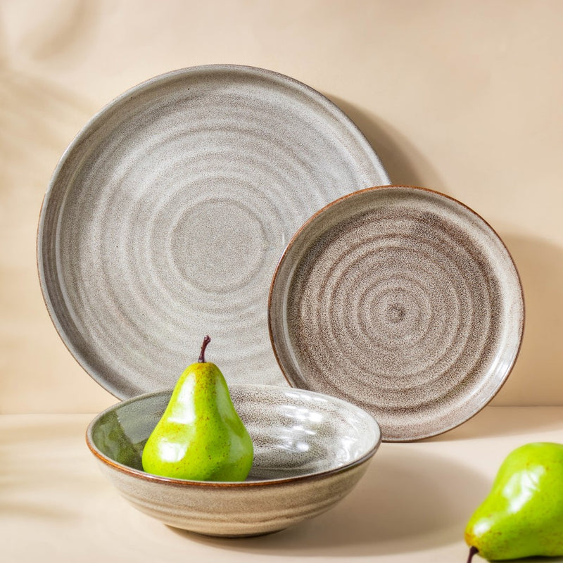 Spiral Handcrafted Plate For Snacks Grey 7 Inch - Serving plate, snack plate, dessert plate | Plates for dining & home decor