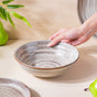 Spiral Handcrafted Serving Bowl Grey 500 ml - Bowl, ceramic bowl, serving bowls, noodle bowl, salad bowls, bowl for snacks, large serving bowl | Bowls for dining table & home decor