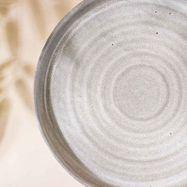 Spiral Handcrafted Dinner Plate Grey 10 Inch - Serving plate, rice plate, ceramic dinner plates| Plates for dining table & home decor