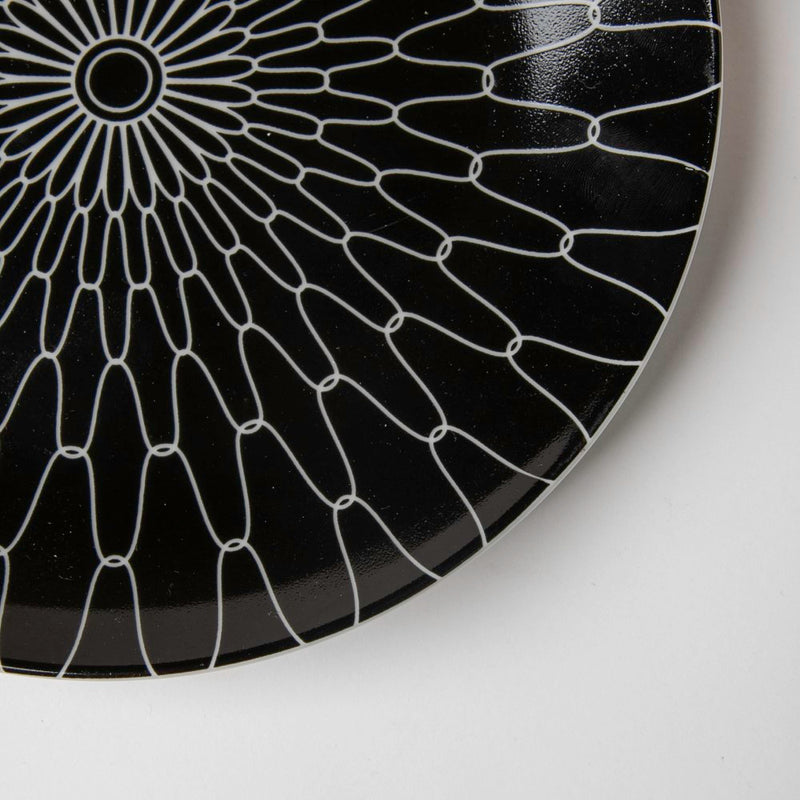 Trellis Gloss Ceramic Snack Plate Black 8 Inch - Serving plate, snack plate, dessert plate | Plates for dining & home decor