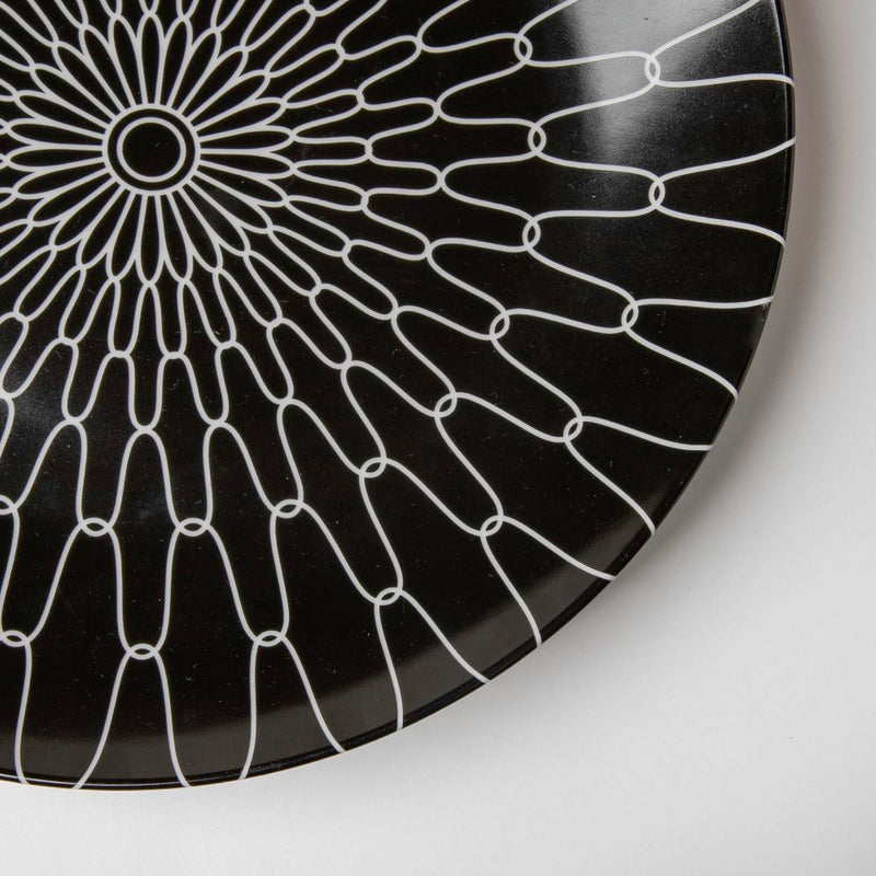 Trellis Gloss Ceramic Dinner Plate Black 10 Inch - Serving plate, snack plate, ceramic dinner plates| Plates for dining table & home decor