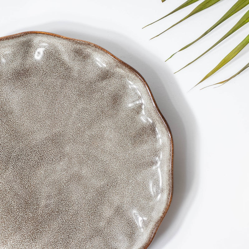 Eclectic Stoneware Dinner Plate Grey 10 Inch - Serving plate, lunch plate, ceramic dinner plates| Plates for dining table & home decor