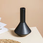 Minimalist Flask Shaped Ceramic Vase Black - Flower vase for home decor, office and gifting | Home decoration items