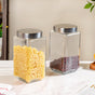 Rectangular Glass Jar With Lid 2 Litre Set Of 2