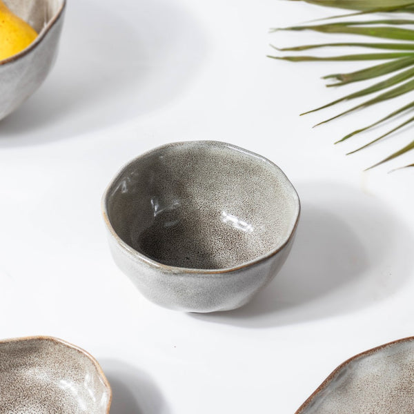 Eclectic Stoneware Ceramic Side Bowl Grey 300 ml - Bowl, soup bowl, ceramic bowl, snack bowls, curry bowl, popcorn bowls | Bowls for dining table & home decor