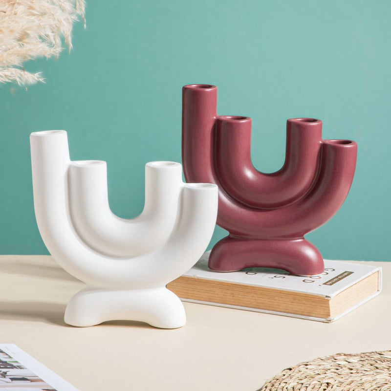 Organ Ceramic 4 Arm Candle Holder - Candle stand | Room decor ideas