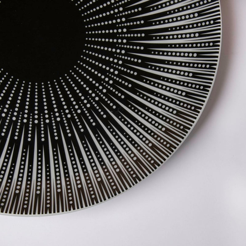 Philocaly Linear Patterned Ceramic Dinner Plate Black 10 Inch - Serving plate, snack plate, ceramic dinner plates| Plates for dining table & home decor