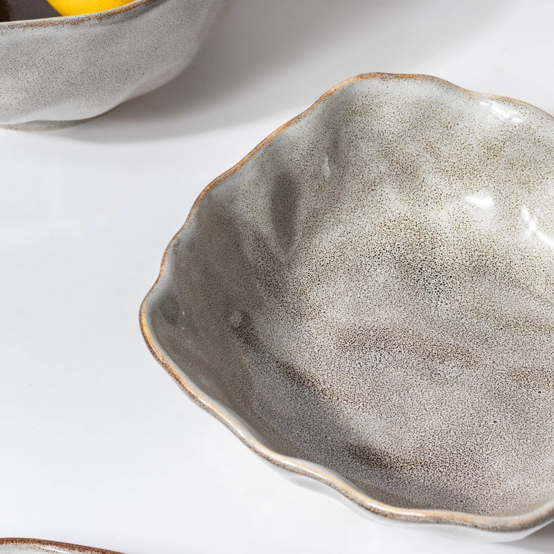Eclectic Stoneware Snack Dish Grey 450 ml - Bowl,ceramic bowl, snack bowls, curry bowl, popcorn bowls | Bowls for dining table & home decor