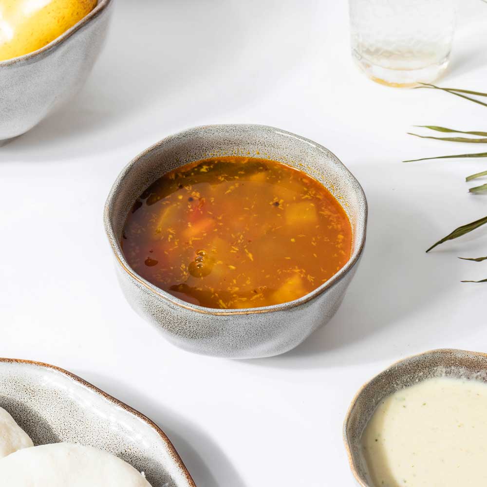 Stoneware soup shop and side bowls