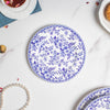 Riona Floral Snack Plate White And Blue 8 Inch