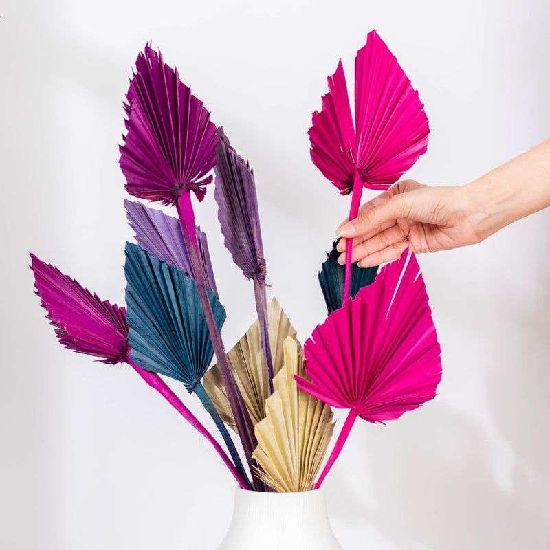 Natural Dried Palm Leaf Bunch 10 Sticks Multicolored - Natural and sustainable home decor products | Room decoration items