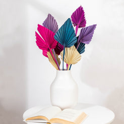 Natural Dried Palm Leaf Bunch 10 Sticks Multicolored - Natural and sustainable decorative flowers | Room decoration items