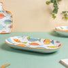 Ukiyo Ceramic Long Plate 11 inch - Ceramic platter, serving platter, fruit platter | Plates for dining table & home decor