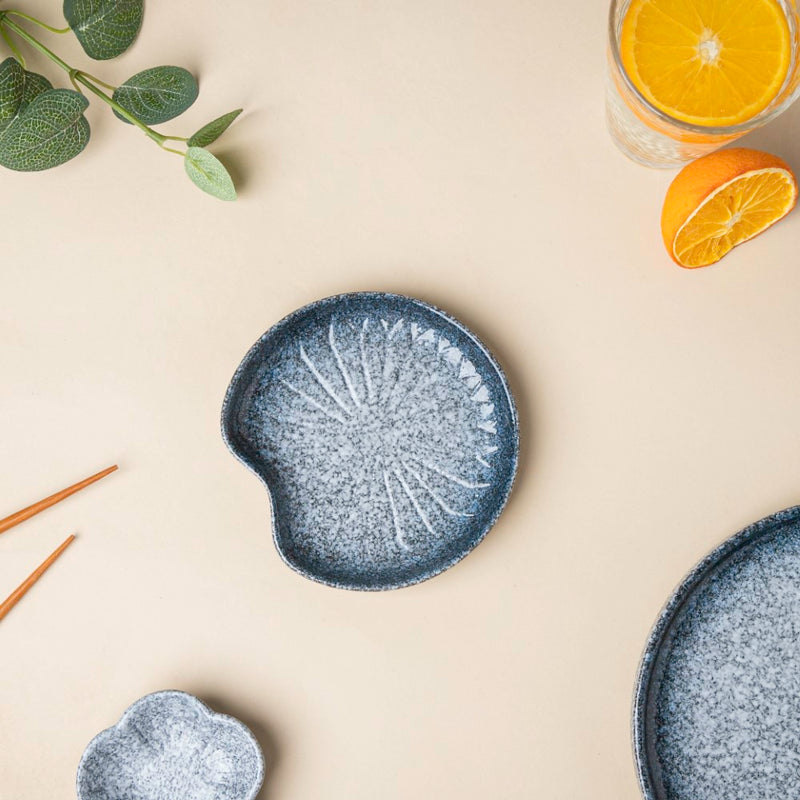 Pebble Glazed Leaf Dessert Plate Blue - Serving plate, small plate, snacks plates | Plates for dining table & home decor