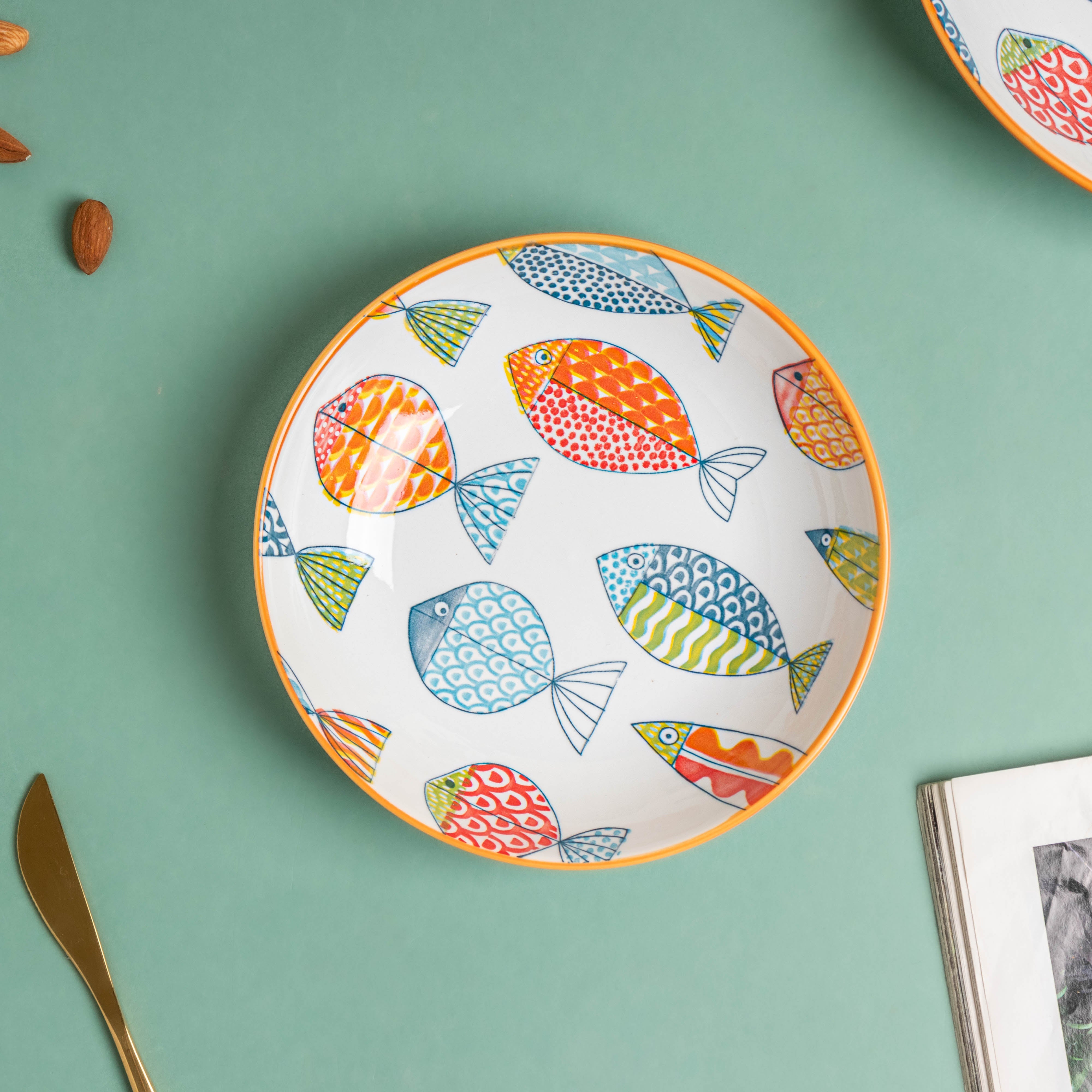 Ukiyo Ceramic Shallow Snack Plate Online - Premium Snack Plate | Nestasia