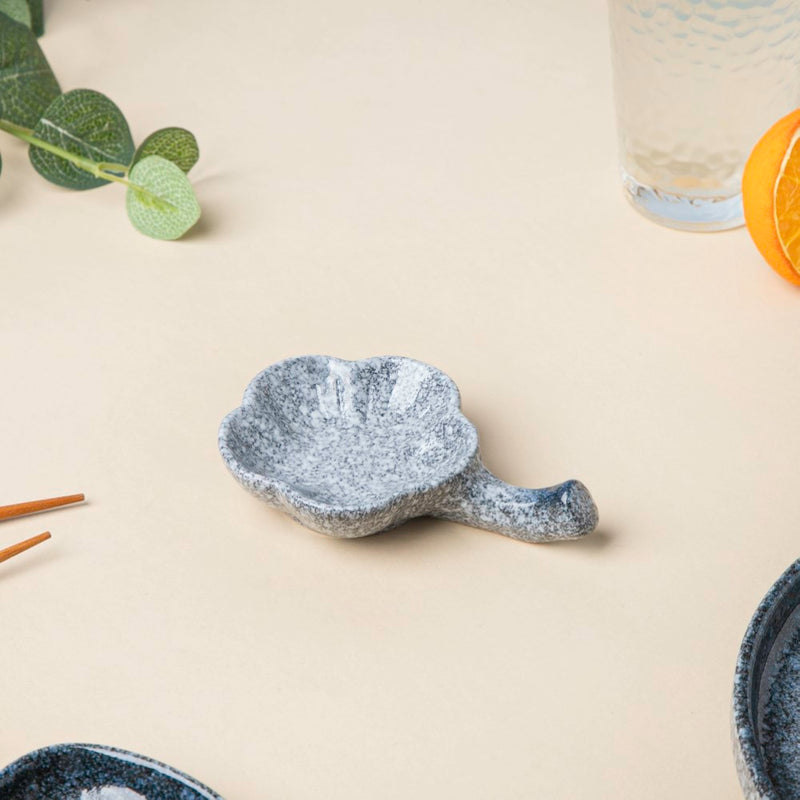 Pebble Glazed Dip Bowl With Chopsticks Rest - Bowl, ceramic bowl, dip bowls, chutney bowl, dip bowls ceramic | Bowls for dining table & home decor 