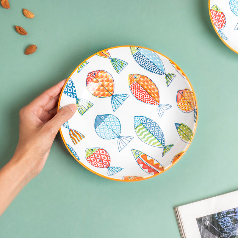 Ukiyo Ceramic Snack Plate 8 inch - Serving plate, snack plate, dessert plate | Plates for dining & home decor