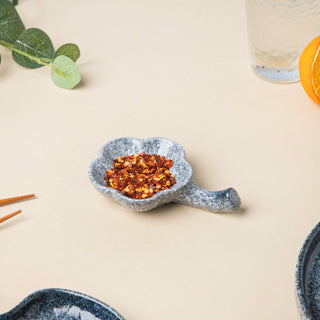 Pebble Glazed Dip Bowl With Chopsticks Rest
