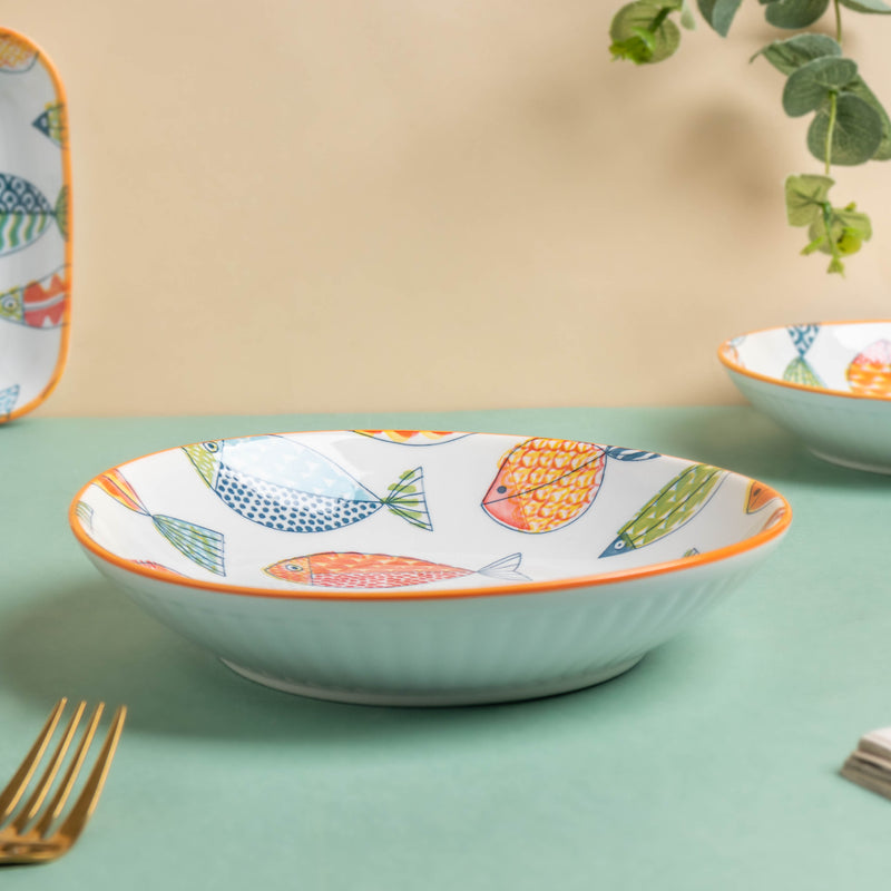 Ukiyo Ceramic Snack Plate 8 inch - Serving plate, snack plate, dessert plate | Plates for dining & home decor