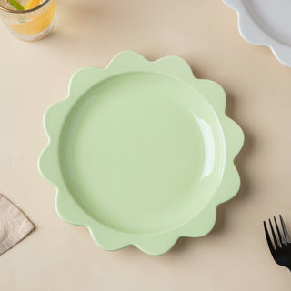 Rosette Ceramic Snack Plate Green 8.5 Inch