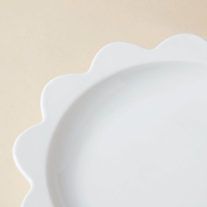 Rosette Ceramic Snack Plate White 8.5 Inch - Serving plate, snack plate, dessert plate | Plates for dining & home decor