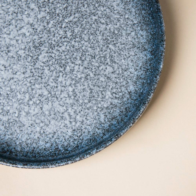 Pebble Glazed Snack Plate Blue White 8 Inch - Serving plate, snack plate, dessert plate | Plates for dining & home decor