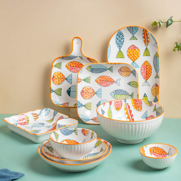 Ukiyo Ceramic Baking Plate With Handle - Ceramic platter, serving platter, fruit platter | Plates for dining table & home decor