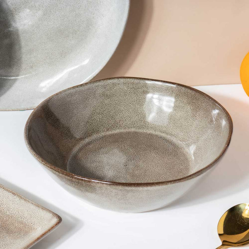 Rustic Handmade Large Serving Bowl Grey 800 ml - Bowl, ceramic bowl, serving bowls, noodle bowl, salad bowls, bowl for snacks, large serving bowl | Bowls for dining table & home decor