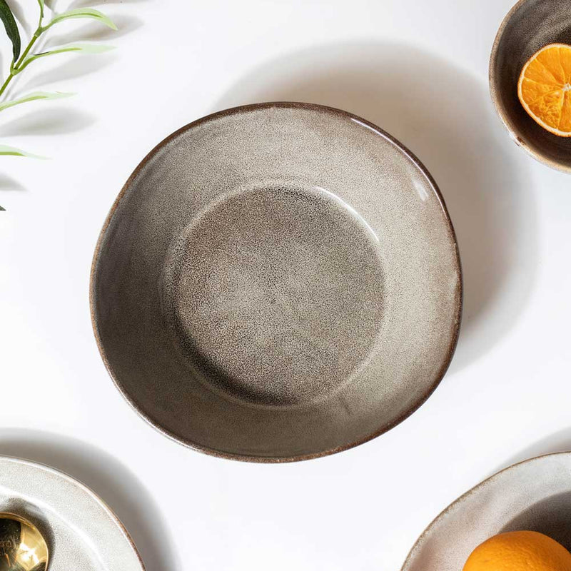 Rustic Handmade Large Serving Bowl Grey 800 ml - Bowl, ceramic bowl, serving bowls, noodle bowl, salad bowls, bowl for snacks, large serving bowl | Bowls for dining table & home decor