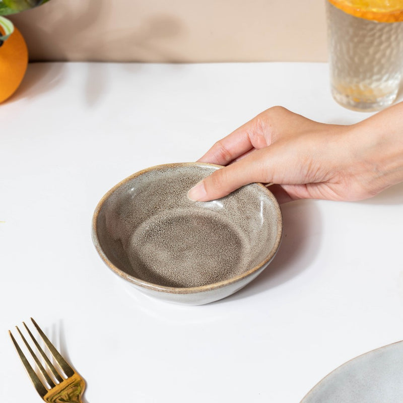 Rustic Handmade Snack Bowl Grey 150 ml - Bowl,ceramic bowl, snack bowls, curry bowl, popcorn bowls | Bowls for dining table & home decor