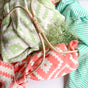 SPRING Stripe Knitted Throw Blanket - Jade Green white - Nestasia Home Decor