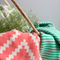 SPRING Stripe Knitted Throw Blanket - Jade Green white - Nestasia Home Decor