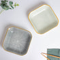 Willow Light Grey Square Ceramic Snack Plate - Serving plate, snack plate, dessert plate | Plates for dining & home decor