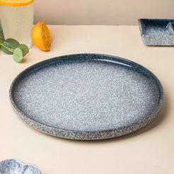 Pebble Glazed Dinner Plate Blue White 10 Inch - Serving plate, rice plate, ceramic dinner plates| Plates for dining table & home decor