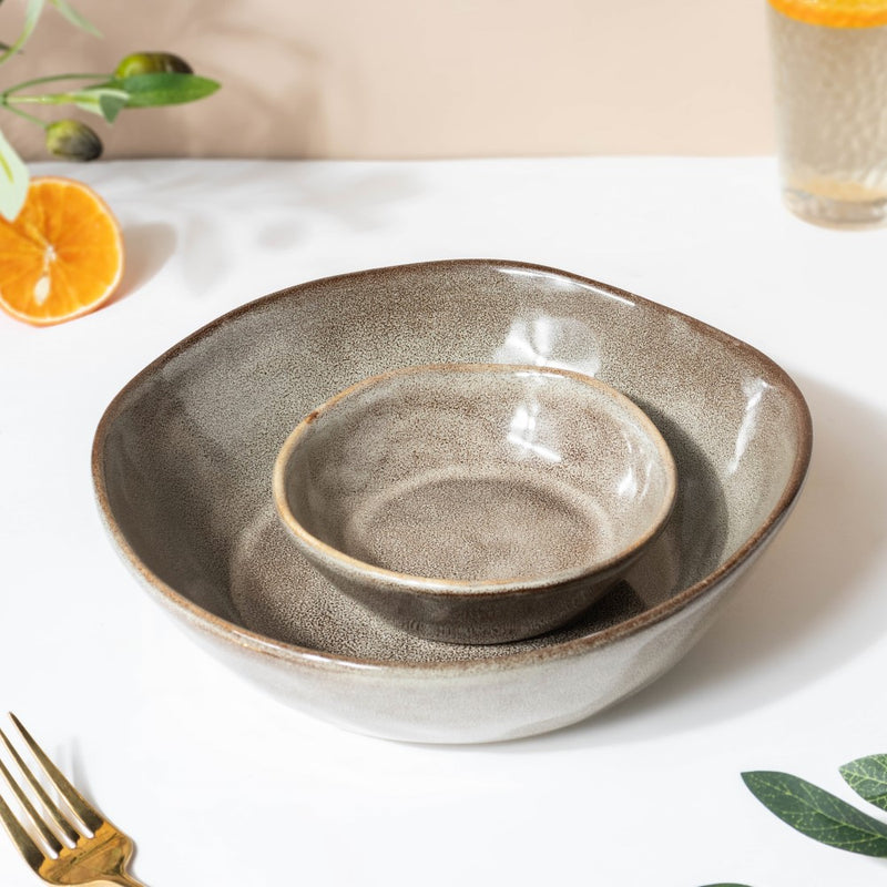 Rustic Handmade Snack Bowl Grey 150 ml - Bowl,ceramic bowl, snack bowls, curry bowl, popcorn bowls | Bowls for dining table & home decor