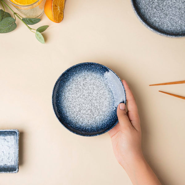 Pebble Glazed Small Plate Blue Grey 6 Inch - Serving plate, small plate, snacks plates | Plates for dining table & home decor