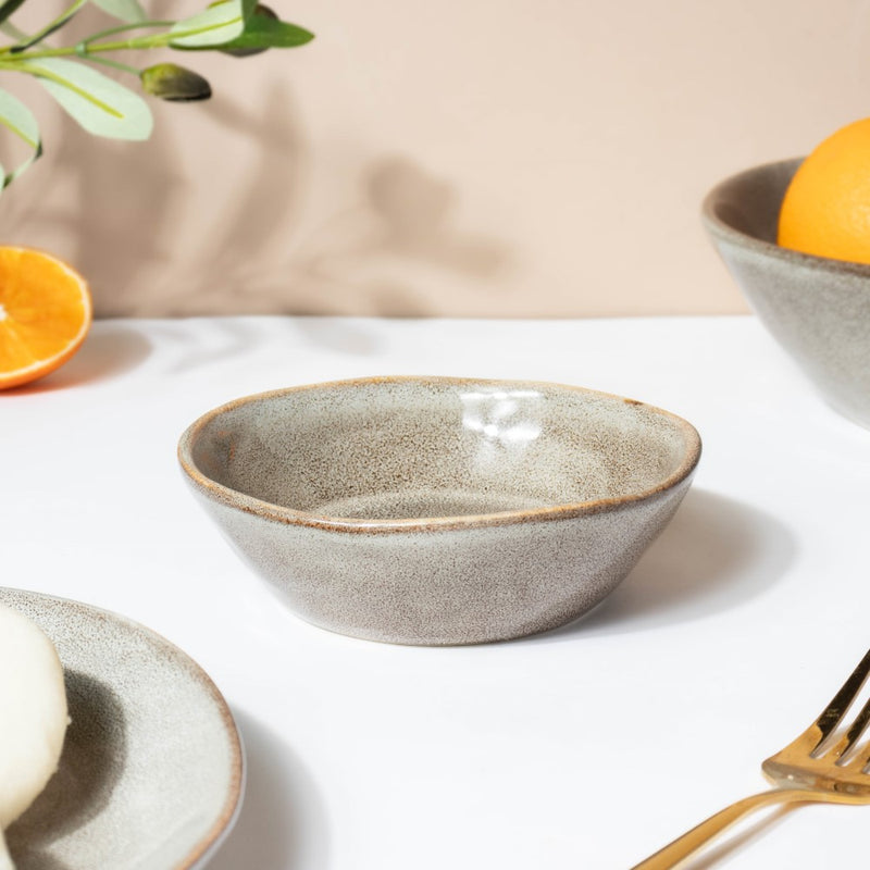 Rustic Handmade Snack Bowl Grey 150 ml - Bowl,ceramic bowl, snack bowls, curry bowl, popcorn bowls | Bowls for dining table & home decor